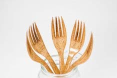 Product image 2 for Tenedores biodegradables MOSS a base de fibras vegetales  miniatura